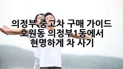 의정부 중고차 구매 가이드: 호원동, 의정부1동에서 현명하게 차 사기